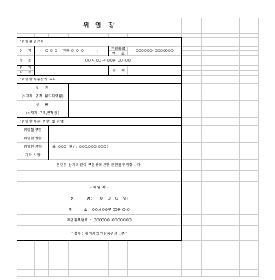 위임장(부동산에 관한 권한)